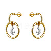 316 Surgical Stainless Steel Stud Dangle Earrings for Women WGF7699-01-5