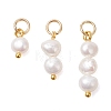 3Pcs Natural Cultured Freshwater Pearl Potato Pendants PALLOY-JF05105-2