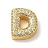 Brass Micro Pave Clear Cubic Zirconia Charms ZIRC-C009-01G-D-1