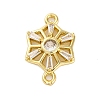 Brass Clear Cubic Zirconia Connector Charms/Links FIND-L019-07G-03-1