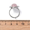 Oval Natural Rose Quartz Finger Rings RJEW-M063-01P-11-5