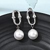 304 Stainless Steel Stud Dangle Earrings EJEW-E618-01G-3