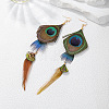 Bohemian Style Feather Dangle Earrings FS-WG092BC-01-1
