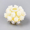 Acrylic with Resin Iron Rhinestone ABS Imitation Pearl Beads OACR-T031-04F-2