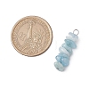 3Pcs Natural Aquamarine & Flower Amazonite & Synthetic Stone Chip Beaded Constellation Pendants PALLOY-JF03043-11-2