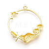 Rack Plating Alloy Open Back Bezel Pendants PALLOY-Q351-31G-FF-2