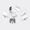 Silver Color Plated Brass Ribbon Crimp Ends J0JMT-S-NF-2