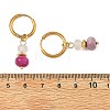 Natural White Jade & Pink Zebra & Red Jasper & Sodalite Beads Hoop Earring EJEW-JE07324-6
