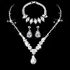 Brass Rhinestone Pendant Necklaces & Earring & Bracelets Sets for Women WG00284-04-1