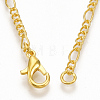 Brass Coated Iron Figaro Chain Necklace Making MAK-T006-03G-3
