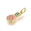 Real 18K Gold Plated Brass Enamel Charms KK-L225-001G-01-2