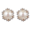 Natural Pearl Ear Studs EJEW-P286-10P-1