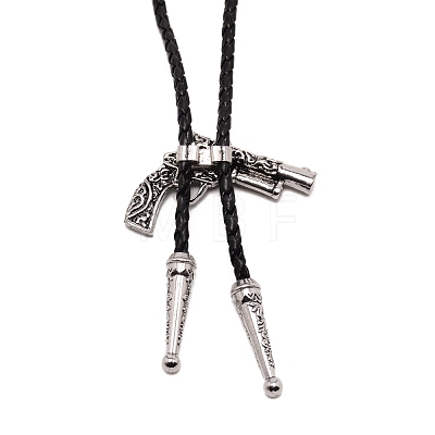 Gun Shape Laria Necklace for Men Women NJEW-WH0011-10AS-1