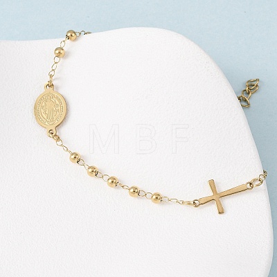 Religion 304 Stainless Steel Link Bracelets LS-BJEW-F524-05A-G-1