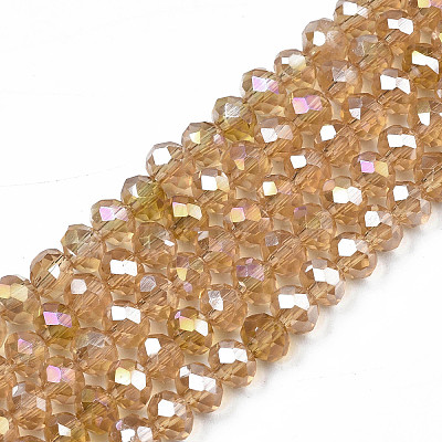 Electroplate Glass Beads Strands EGLA-A034-T1mm-B23-1