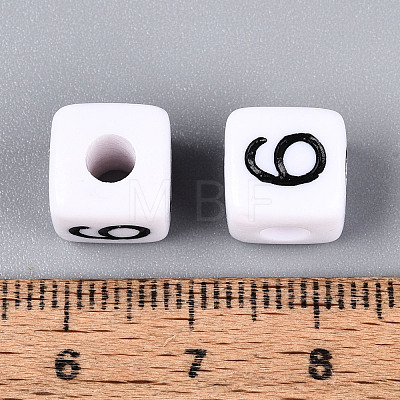 Opaque Acrylic European Large Hole Beads SACR-N020-01B-07-1