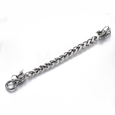 Men's Alloy Wheat Chain Bracelets BJEW-T014-08AS-1