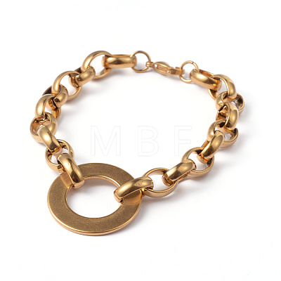 Ring 304 Stainless Steel Link Bracelets BJEW-F218-02G-1