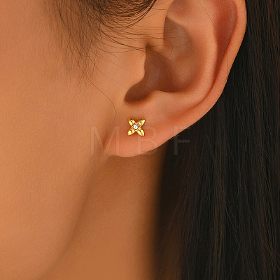 Stainless Steel Stud Earrings WE4246-1