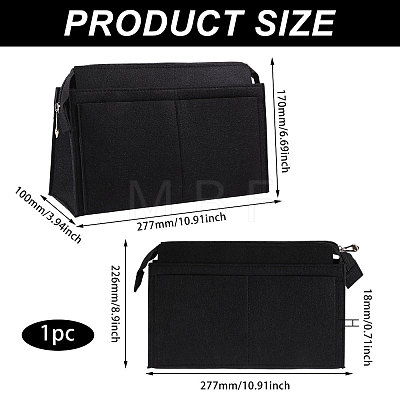 Rectangle Felt Purse Organizer Insert DIY-CO0001-11B-02-1