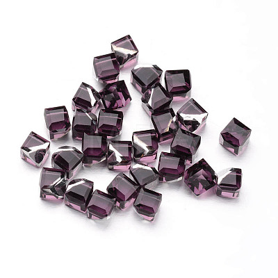 Faceted Cube Glass Cabochons GGLA-L007C-25-1