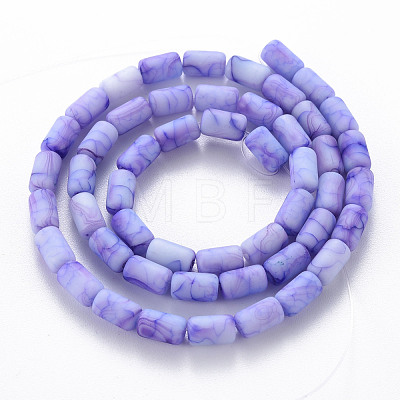 Opaque Baking Painted Crackle Glass Beads Strands FGLA-T004-01B-1