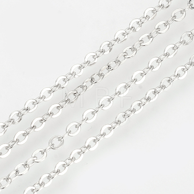 Brass Cable Chains Necklaces X-MAK-R019-P-1