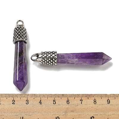 Natural Amethyst Pointed Big Pendants G-F766-02AS-06-1