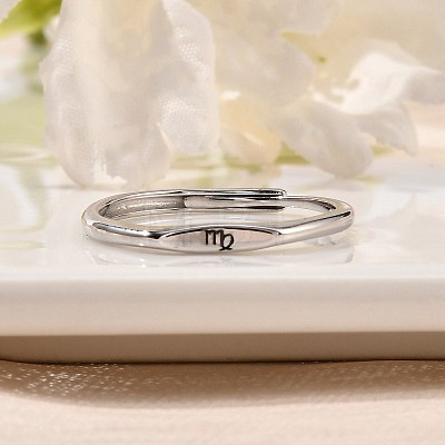 Rhodium Plated 925 Sterling Silver Adjustable Rings RJEW-S397-01P-02-1