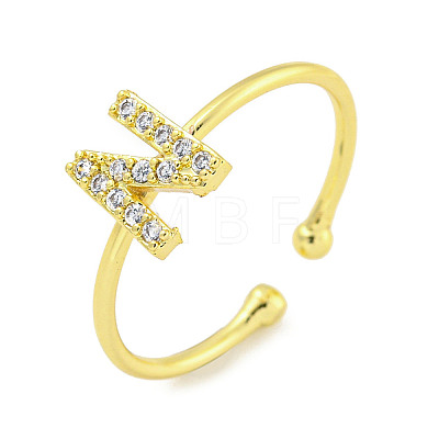 Rack Plating Brass Open Cuff Rings for Women RJEW-F162-02G-N-1