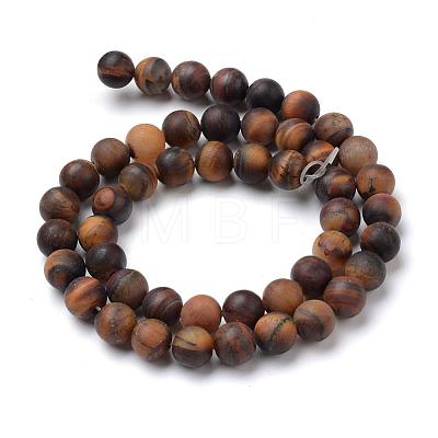 Natural Tiger Eye Round Bead Strands G-T055-8mm-04-1