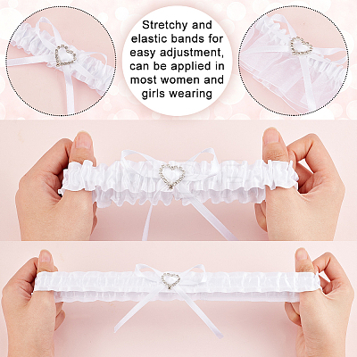 Polyester Lace Bridal Garters DIY-WH0366-34-1