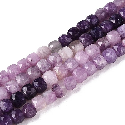 Gradient Color Natural Lepidolite Beads Strands G-N342-138B-1