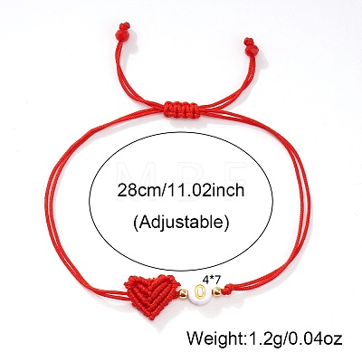 Brass & Resin Beads Braided Bead Bracelets BH1312-15-1
