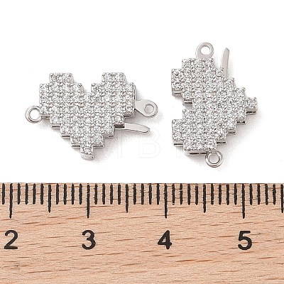 Brass Micro Pave Clear Cubic Zirconia Hook and S-Hook Clasps KK-S388-05P-01-1