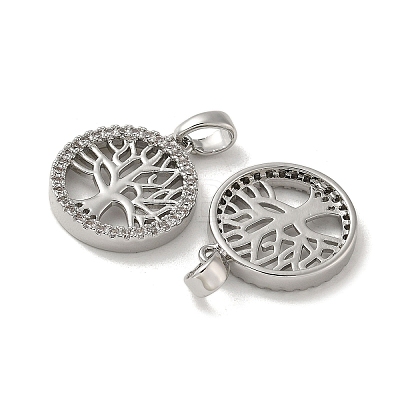 Brass Micro Pave Cubic Zirconia Pendents KK-R210-21P-01-1