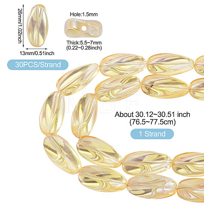 1Strand Electroplate Transparent Glass Beads Strands EGLA-TADJ0001-20C-1