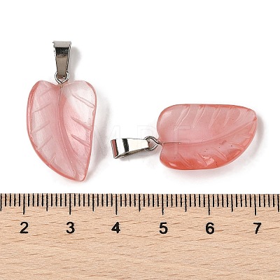 Cherry Quartz Glass Pendants G-B127-01P-07-1