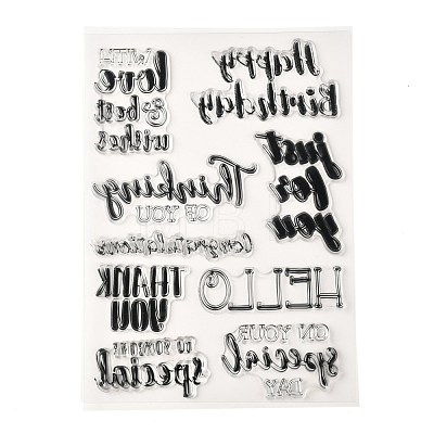 TPR Words Transparent Stamps DIY-G034-01A-1