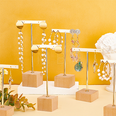 6Pcs 3 Sizes Iron T Bar Earring Display Stands EDIS-FG0001-78-1