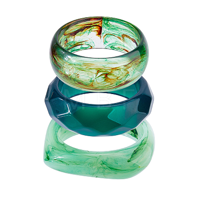 3Pcs 3 Styles Acrylic Bangles for Women BJEW-DC0001-30-1