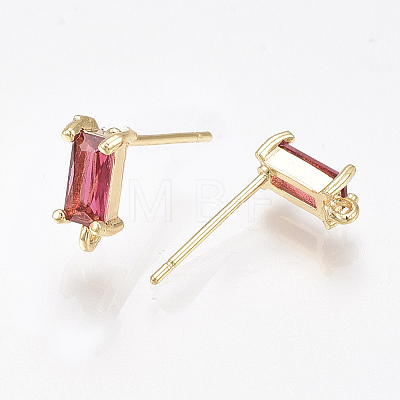 Brass Stud Earring Findings KK-T038-492B-1
