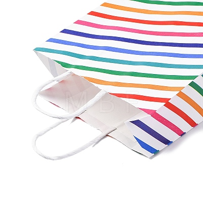 Stripe Print Paper Packing Tote Bags CARB-R001-01B-1