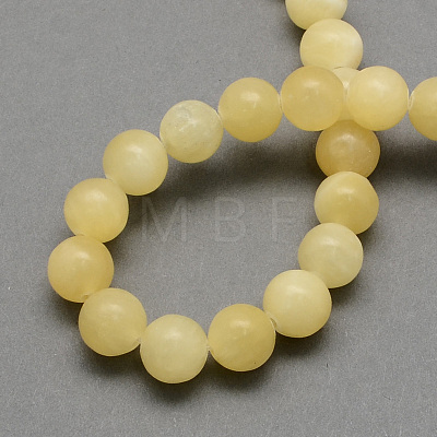 Natural Yellow Jade Beads Strands G-S180-8mm-1