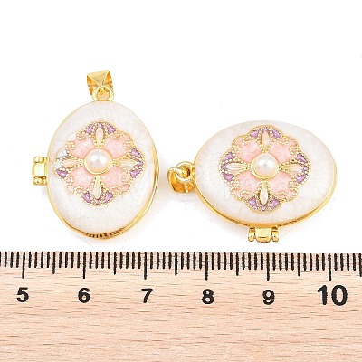 Brass Locket Pendants KK-D232-01G-04-1