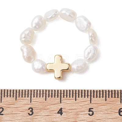 Natural Cultured Freshwater Pearl Finger Rings RJEW-JR01011-1