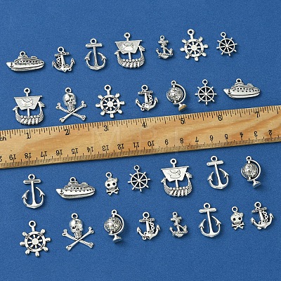 10 Styles Pirate Theme Tibetan Style Alloy Pendants FIND-SC0012-73-1