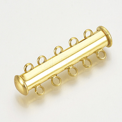Brass Slide Lock Clasps KK-Q740-05G-1