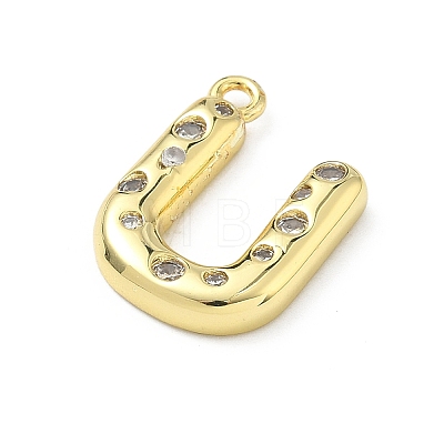 Brass Micro Pave Clear Cubic Zirconia Pendants KK-I476-02G-U-1