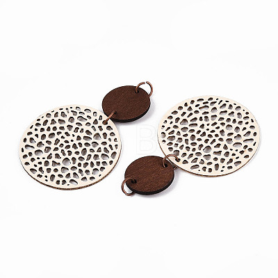 Bohemian Retro Hollow Flat Round Leather Pendants FIND-N007-02A-01-1